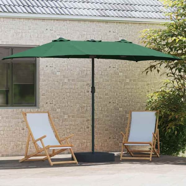 Trädgårdsparasol - MAISON EXCLUSIVE - 385 x 209 x 244 cm - Polyester - Solenergi LED - Veva Grön