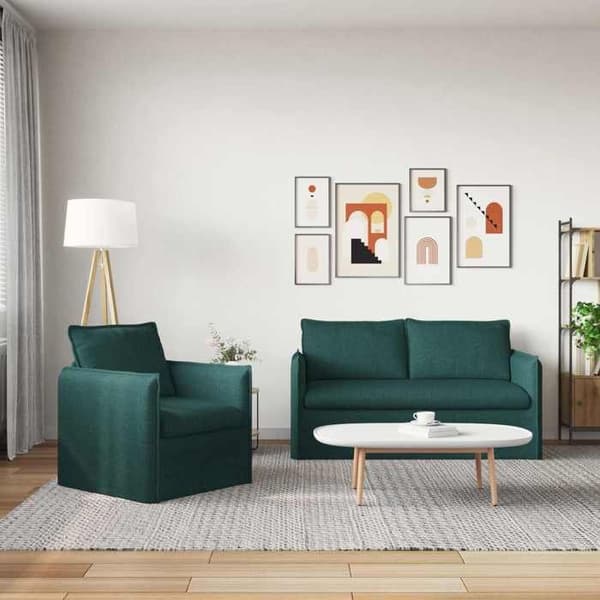Maison Exclusive - Sæt af 2 sofaer Mørkegrøn Stof