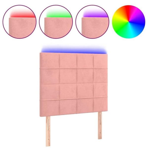 Maison Exclusive - LED-päätyruutu Rose 80x5x118/128 cm Sametti rosa