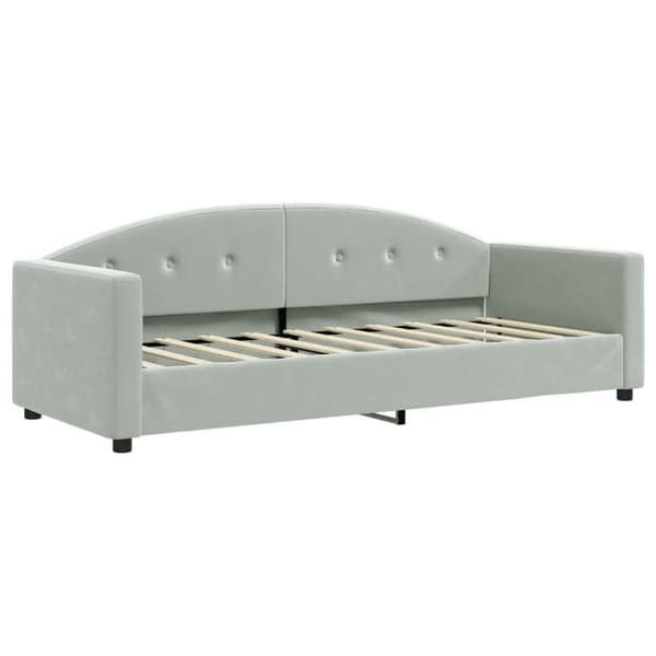 Maison Exclusive - Sängsoffa utan madrass ljusgrå 80x200 cm sammet ljusgrått