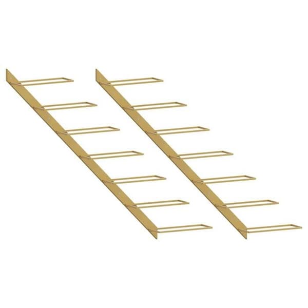 Maison Exclusive - Väggmonterad vinlåda för 7 flaskor 2 st Guld Metall