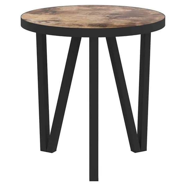 Maison Exclusive - Musta ja keltainen tee-pöytä Ø35 cm MDF
