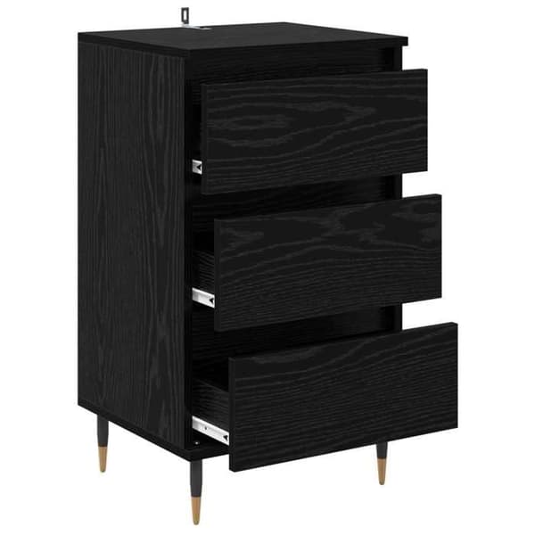 Maison Exclusive - Buffet Sort egetræ 35 x 40 x 70 cm Ingeniørtræ svart ek