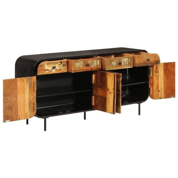Maison Exclusive - Buffé 140x35x70 cm av återvunnet massivt trä och metall
