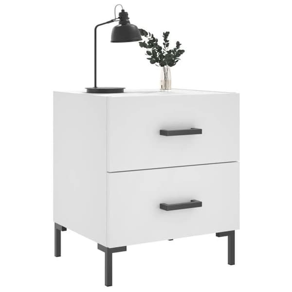 Maison Exclusive - Sängbord vit 40x35x47,5 cm ingenjörsträ Vit