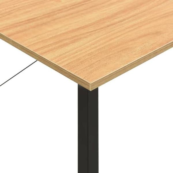Maison Exclusive - Sort og lys egetræ computerbord 80x40x72cm MDF og metal Svart