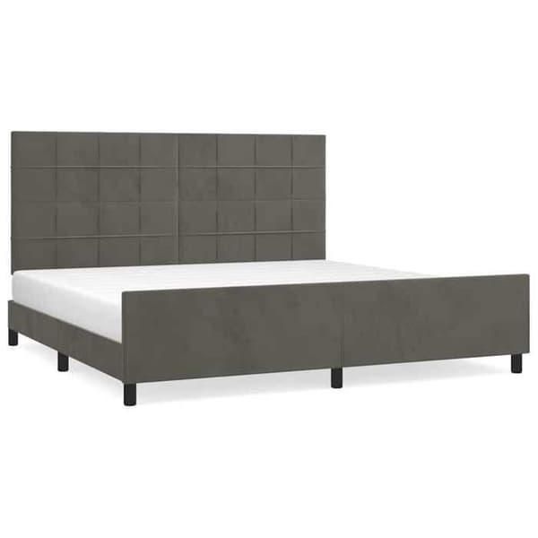 Maison Exclusive - Sängram utan madrass mörkgrå 200x200 cm sammet
