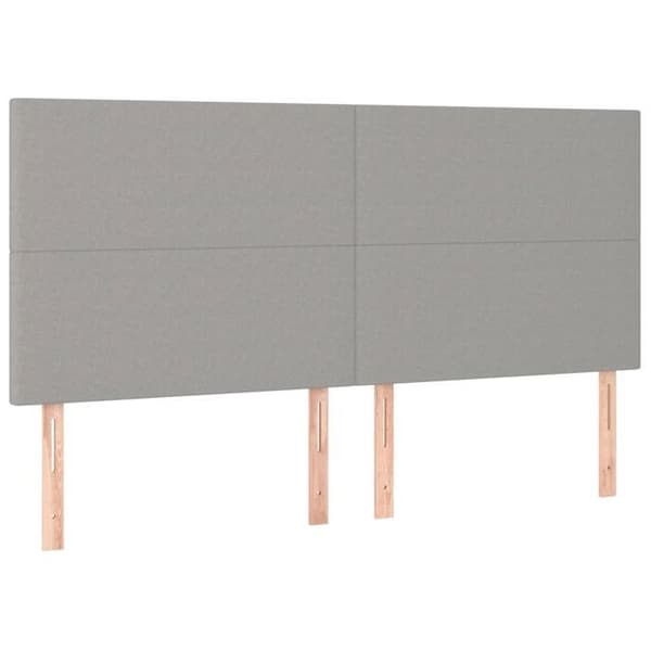 Maison Exclusive - LED Hovedgærde Lys Grå 200x5x118/128 cm Stof Ljusgrått