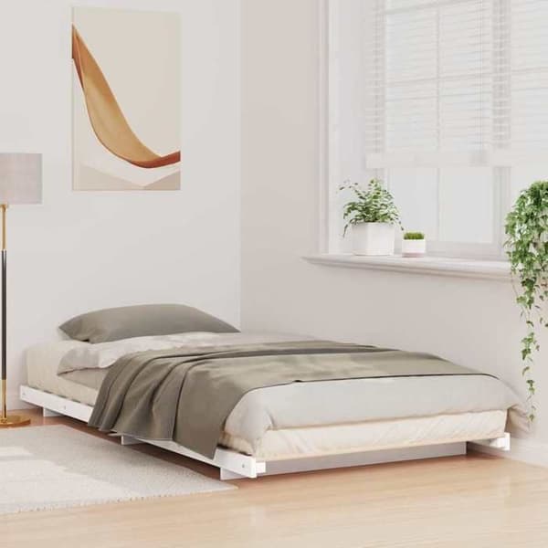 Maison Exclusive - Sängram Vit 100 x 200 cm Massivt trä