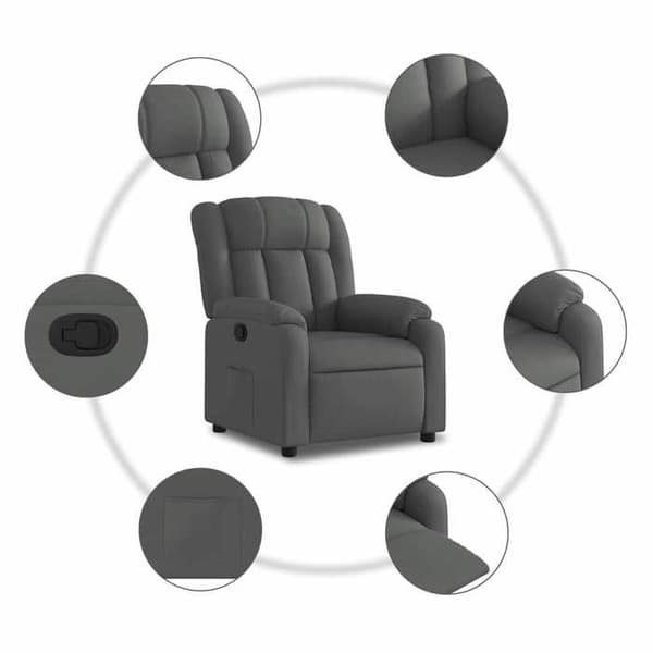 Maison Exclusive - Grått tyg reclinerfåtölj Mörkgrå