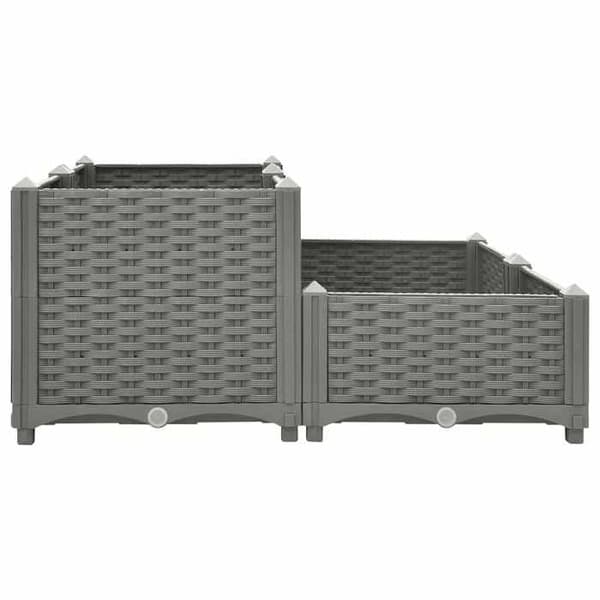 Maison Exclusive - Hævet seng 80x80x38 cm Polypropylen Ljusgrått
