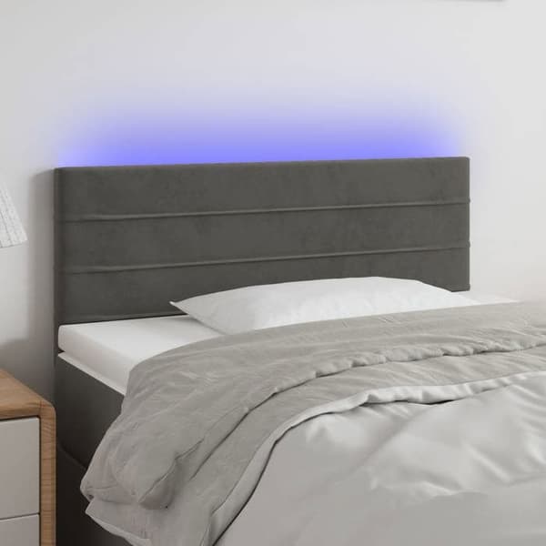 Maison Exclusive - LED-huvudgavel Mörkgrå 90x5x78/88 cm Sammet Mörkgrå