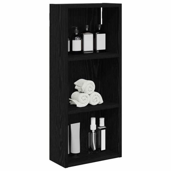 Maison Exclusive - Vægskab til badeværelse Sort Eg 30 x 14 x 70 cm