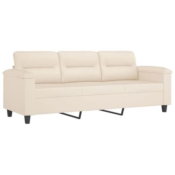 Maison Exclusive - 4-delars soffgrupp med beige mikrofiberkuddar beige