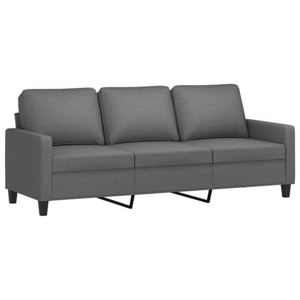 Maison Exclusive - 3-sitssoffa med fotstöd Mörkgrå 180 cm Tyg