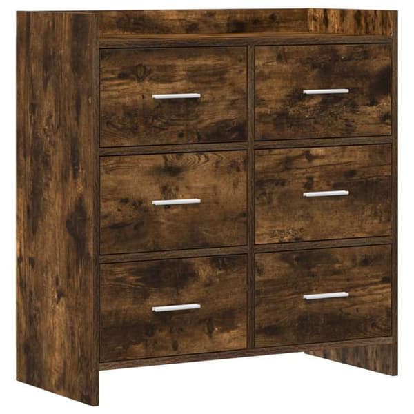 Maison Exclusive - Buffé Ek rökt 75 x 33 x 80 cm Ingenjörsträ