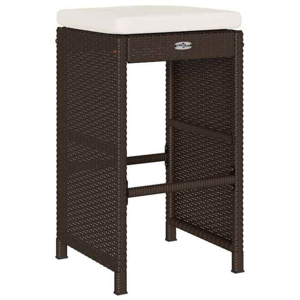 Maison Exclusive - Barstolar trädgård kuddar set om 6 brun flätad resin