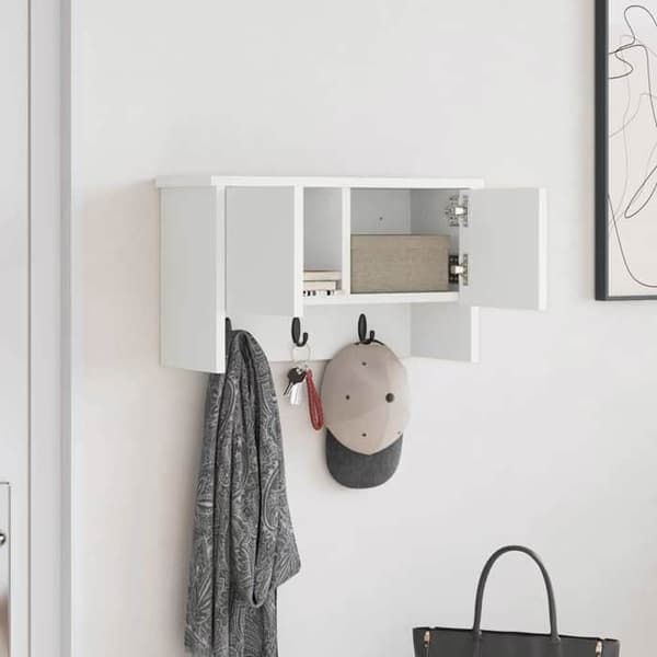 Väggmonterad klädhängare - EXKLUSIV HEM - Väggmontering - Vit - 50 x 20 x 30 cm - Ingenjörsträ Vit
