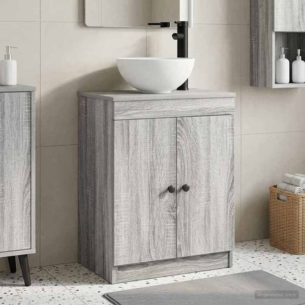 Maison Exclusive - Badeværelsesmøbel med vask Sonoma grå 54 x 35 x 83 cm