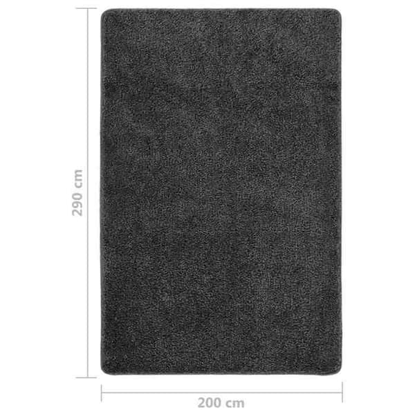 Tæppe - EKSKLUSIVT HUS - Shaggy - Grå - 200 x 290 cm - Antiskrid 20 mm Grå