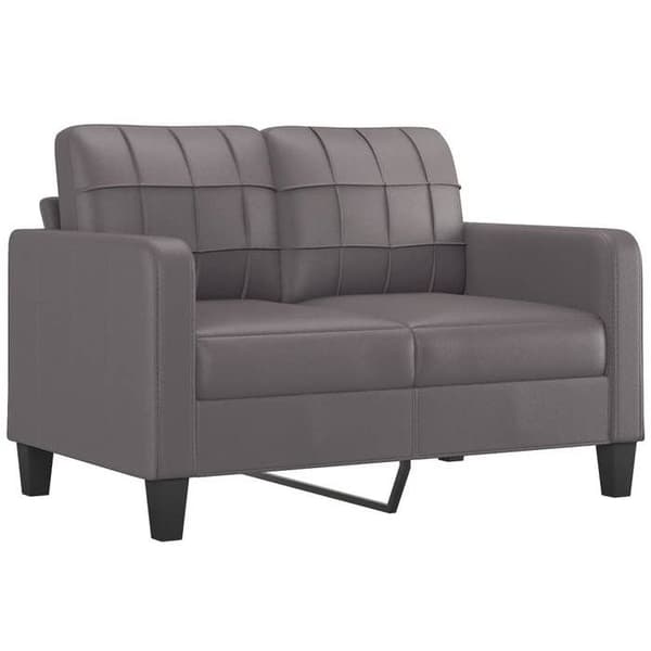 Maison Exclusive - Soffa 2 platser med grå kuddar 120 cm konstläder