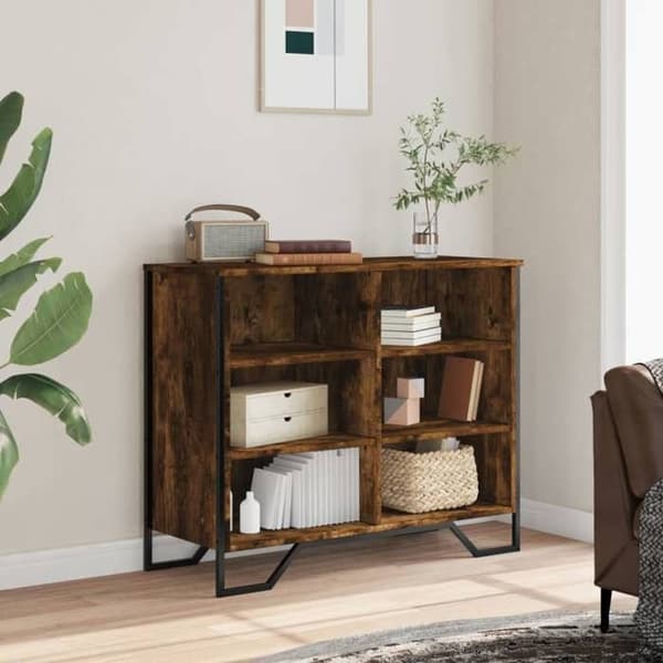 Maison Exclusive - Buffé ek rökig 91x35,5x74,5 cm ingenjörsträ