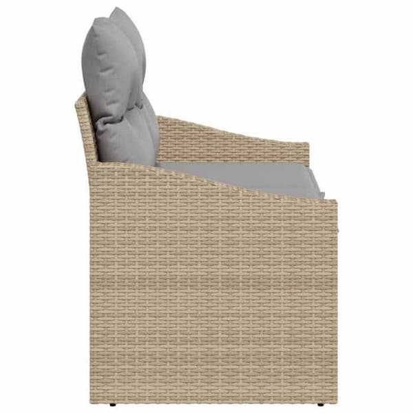 Maison Exclusive - Trädgårdsoffa med kudde 123 x 62 x 69 cm polyrotin