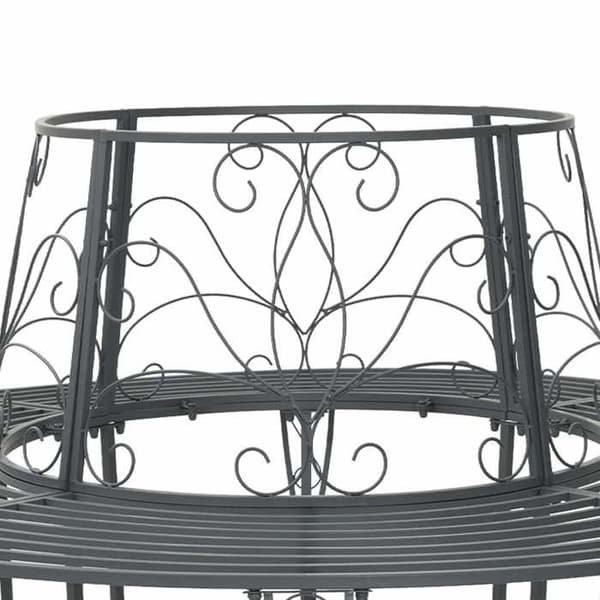 Maison Exclusive - Trädsoffa 8 -platser Ø 160 x 89 cm stål Grå Silver Rund