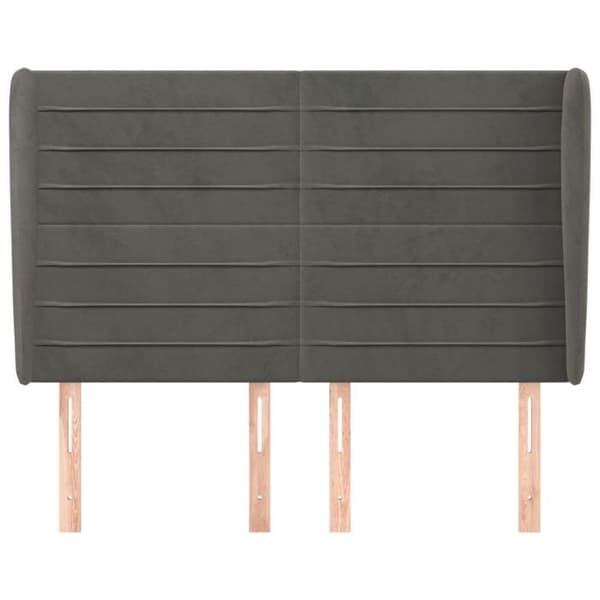 Maison Exclusive - Päätylevy korvilla Tummanharmaa 147x23x118/128 cm Sametti mörkgrå