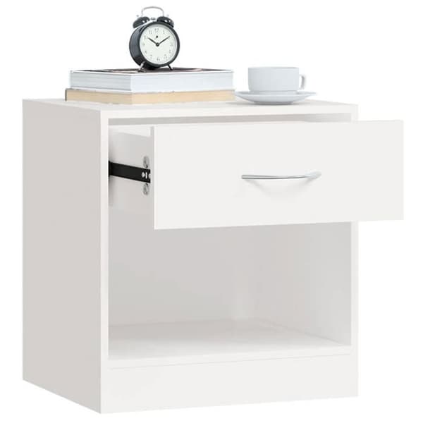 Maison Exclusive - Sängbord 2 st med låda Vit Matt vit