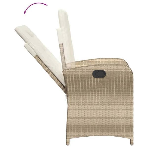 Maison Exclusive - 7 osan beige polyrotinista valmistettu puutarhakalustesarja ja tyynyt