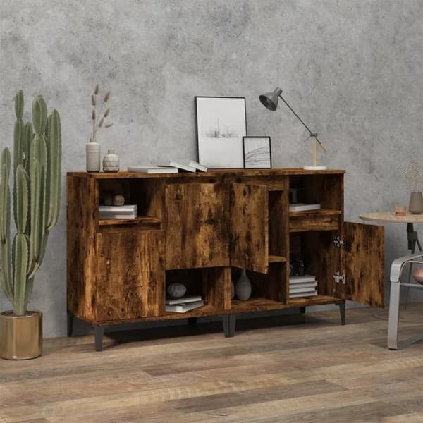 Buffé - Maison Exclusive - Rökig ek - 60x35x70 cm - Ingenjörsträ