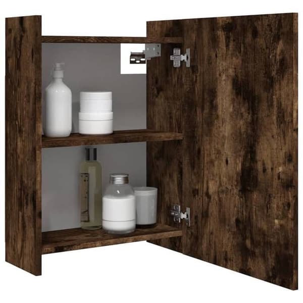 Maison Exclusive - Spejlskab til badeværelse Røget eg 62,5x20,5x64 cm