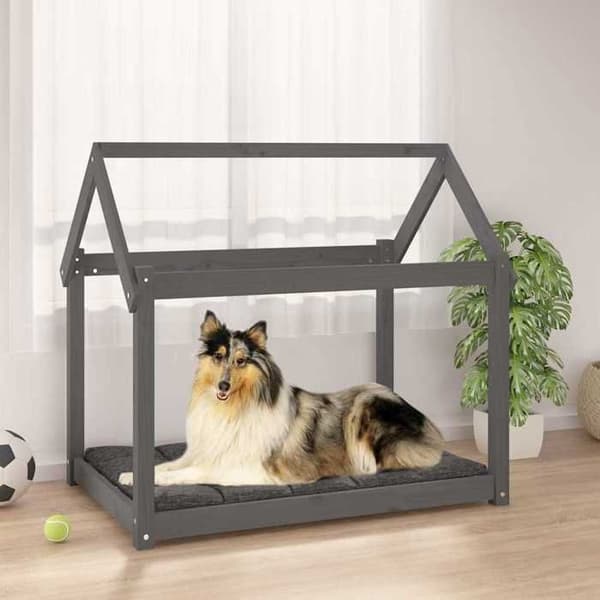 Maison Exclusive - Hundeseng Grå 101x70x90 cm Solid fyrretræ