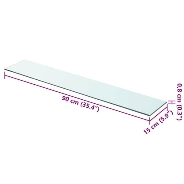 Maison Exclusive - Hyllpanel Transparent glas 90 x 15 cm Transparent