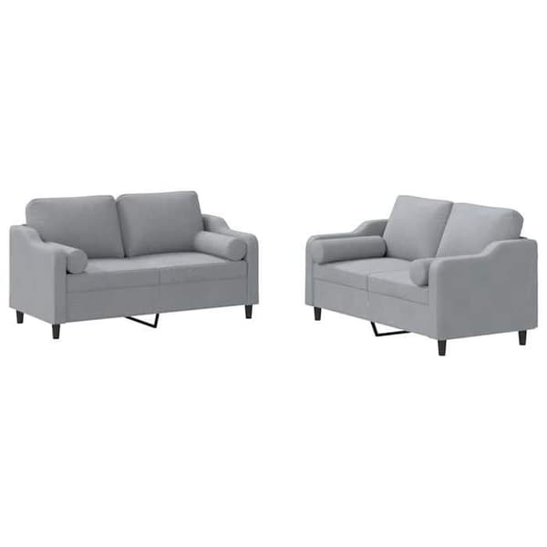 Maison Exclusive - Sæt af 2 sofaer med lysegrå puder i stof