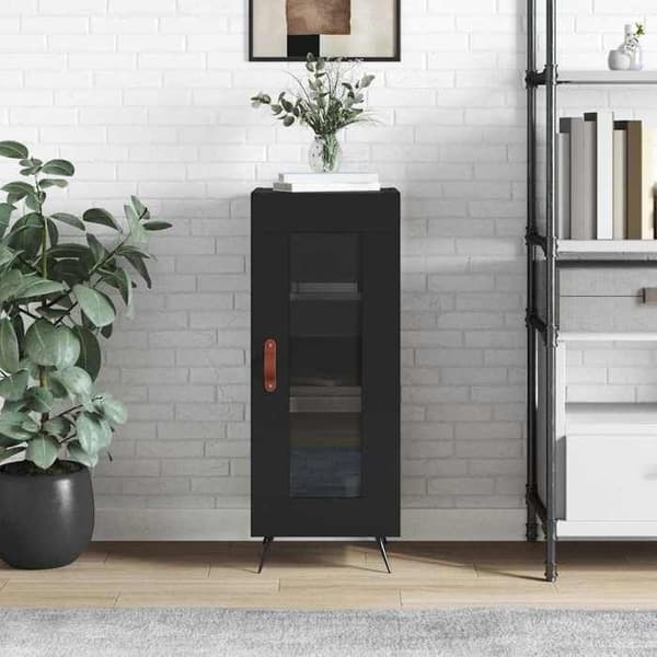 Maison Exclusive - Buffé Svart 34,5x34x90 cm Ingenjörsträ