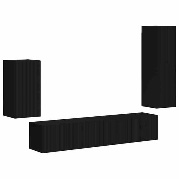 Maison Exclusive - TV-møbel sæt 4 dele 31 x 30 x 100 cm Sort Svart