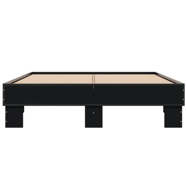 Sengestel - EKSKLUSIV HUS - 120x200 cm - Sort - Inkluderet lamelbund - Spånplade Svart
