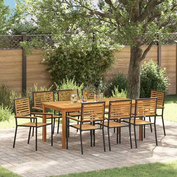 Maison Exclusive - 9 pc have spisebordssæt i sort Svart