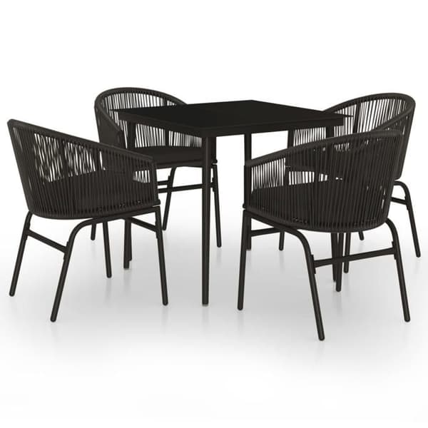 Maison Exclusive - Have spisebordssæt 5 stk Sort