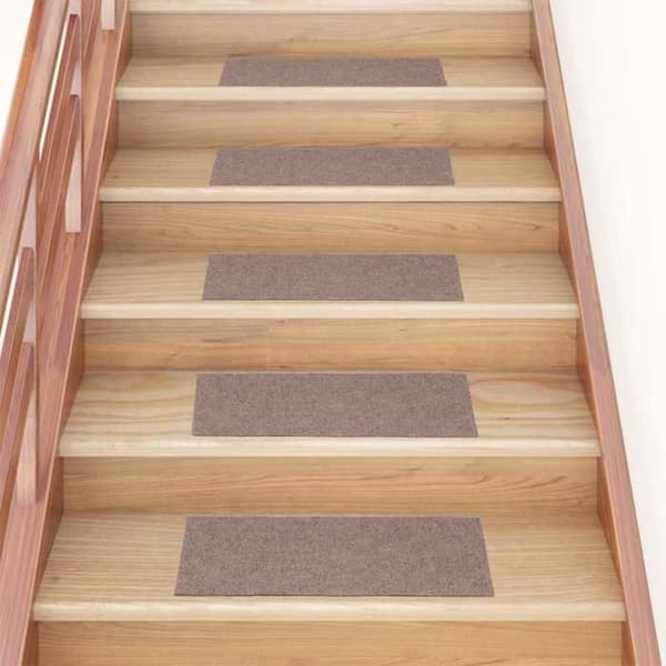 Maison Exclusive - Selvklæbende trappetæpper 15 stk. 60 x 25 cm Lys brun Rektangulær