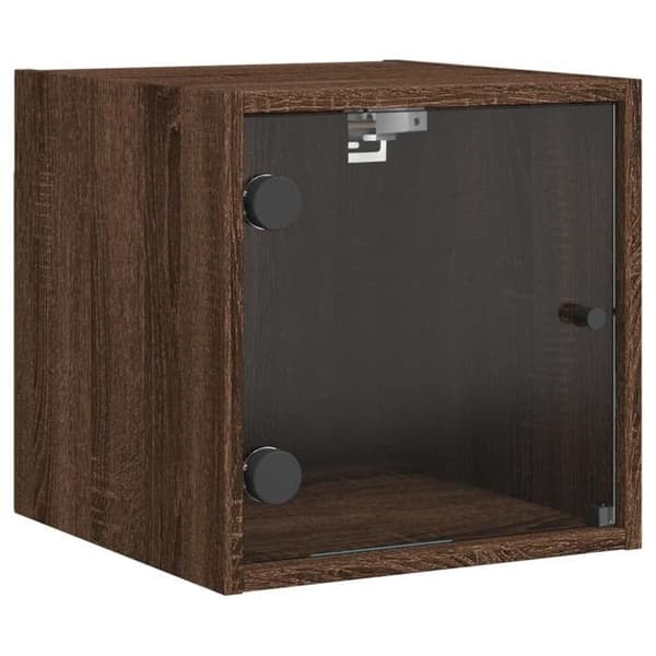 Maison Exclusive - Natborde og glasdøre 2 stk. egetræ brun 35x37x35cm brun ek
