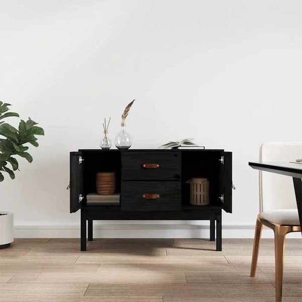 Maison Exclusive - Buffet Musta 110x40x78 cm Massiivipuu