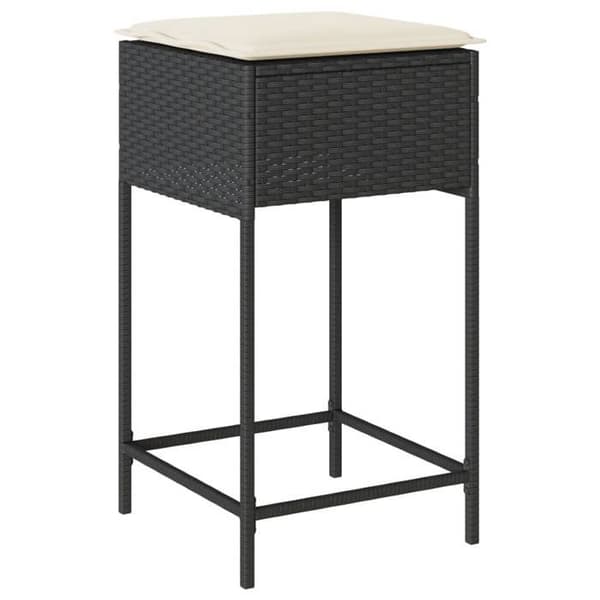Maison Exclusive - Havebar sæt 5 dele med sorte polyrattan puder Svart