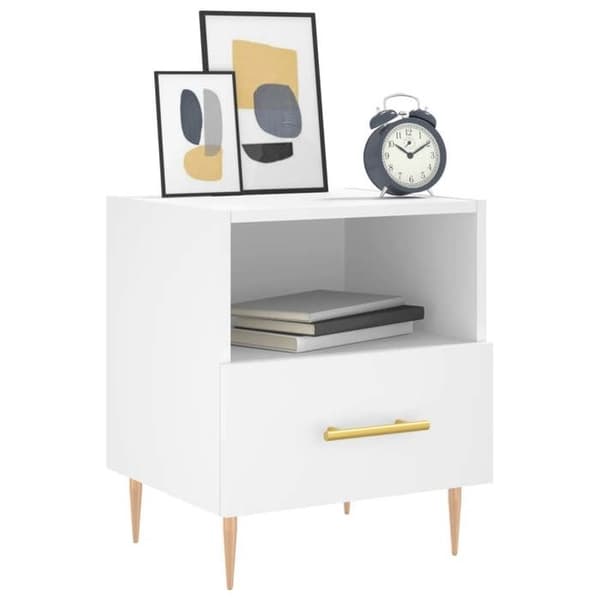 Maison Exclusive - Sängbord 2 st vit 40x35x47,5 cm ingenjörsträ Vit