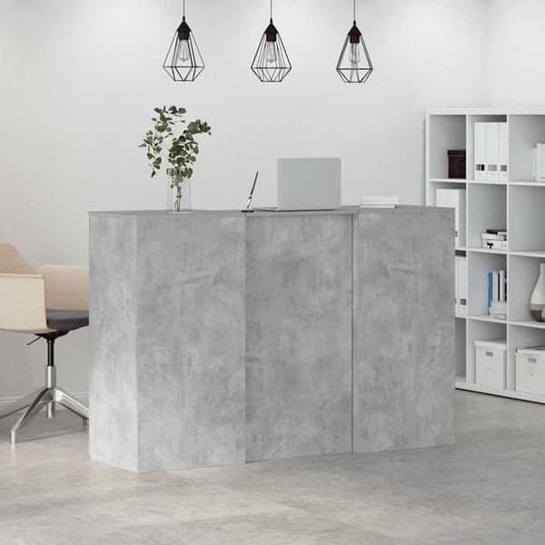 Maison Exclusive - Grå betong receptionsdisk 155x50x103,5cm ingenjörsträ