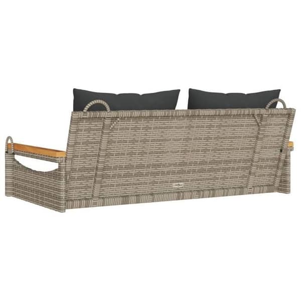 Maison Exclusive - Balanssoffa med grå kuddar 109x62x40 cm flätad resin