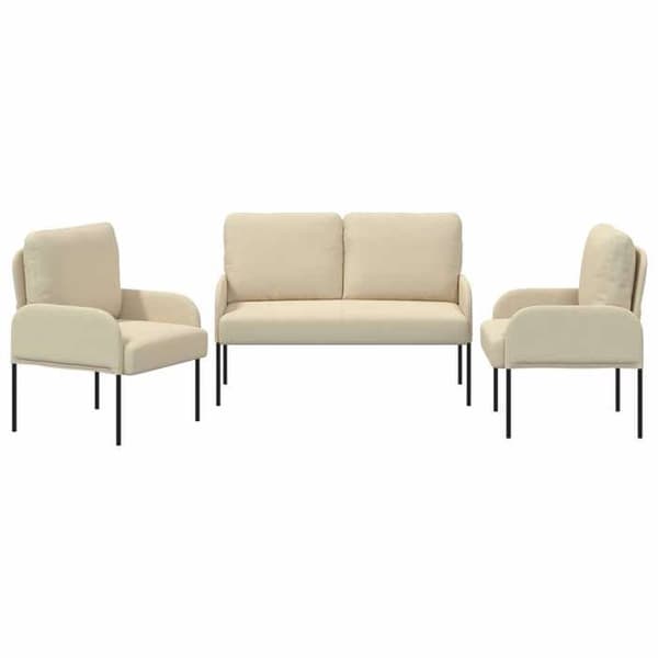 Maison Exclusive - 3 stk. sofa sæt Creme Krydsfiner