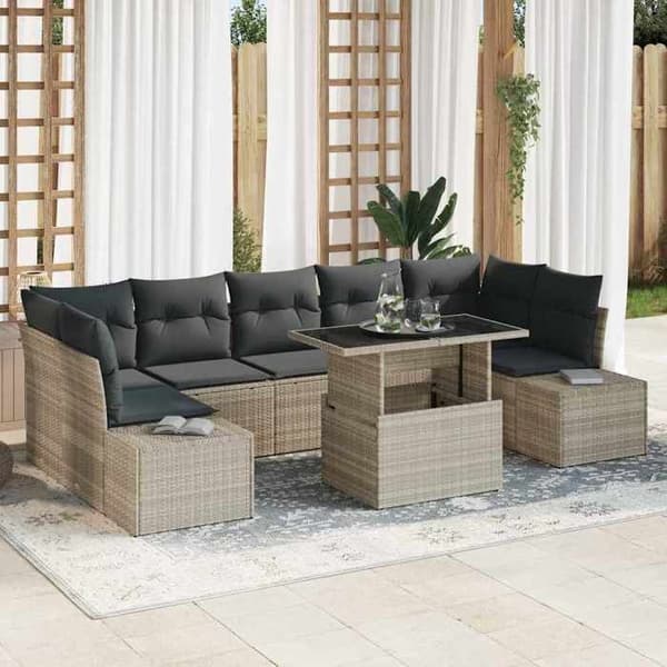 Maison Exclusive - 8-delt have sofa sæt i lys grå og mørkegrå Ljusgrå och mörkgrå